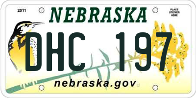 NE license plate DHC197
