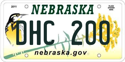 NE license plate DHC200