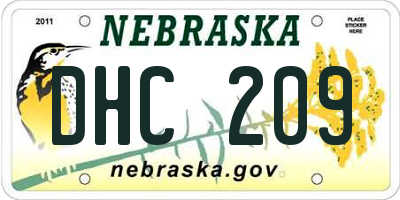 NE license plate DHC209