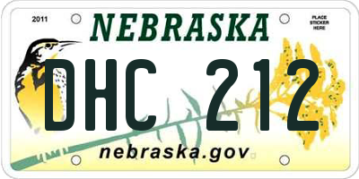 NE license plate DHC212