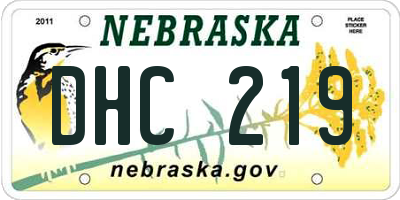 NE license plate DHC219