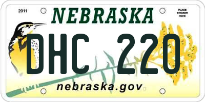 NE license plate DHC220