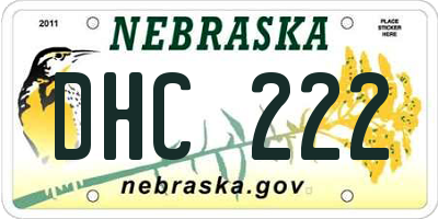 NE license plate DHC222