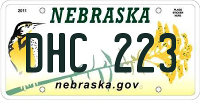 NE license plate DHC223