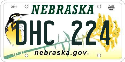 NE license plate DHC224