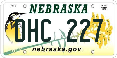 NE license plate DHC227