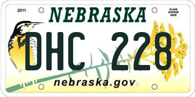 NE license plate DHC228