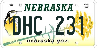 NE license plate DHC231