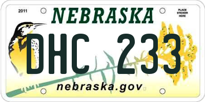 NE license plate DHC233