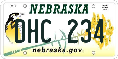 NE license plate DHC234