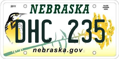 NE license plate DHC235