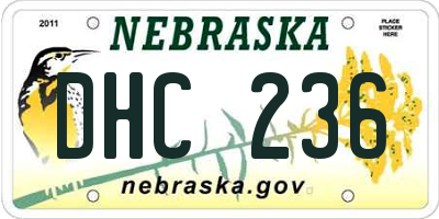NE license plate DHC236