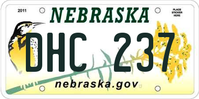 NE license plate DHC237