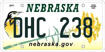 NE license plate DHC238