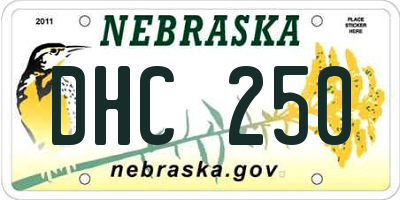 NE license plate DHC250