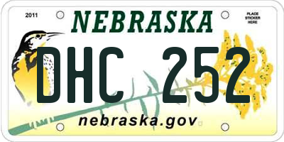 NE license plate DHC252