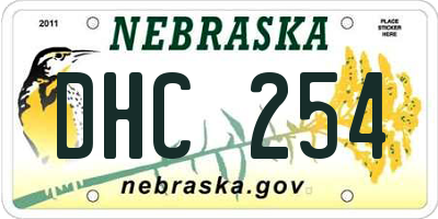 NE license plate DHC254