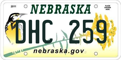 NE license plate DHC259