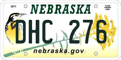 NE license plate DHC276
