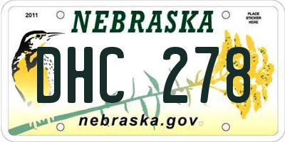 NE license plate DHC278