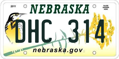 NE license plate DHC314