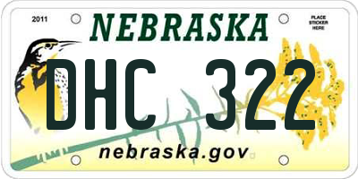 NE license plate DHC322