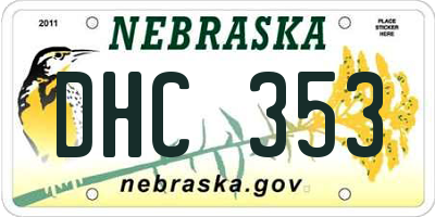 NE license plate DHC353