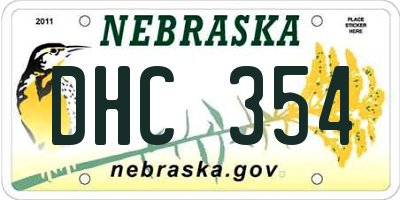 NE license plate DHC354
