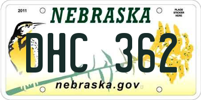 NE license plate DHC362