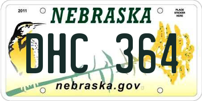 NE license plate DHC364