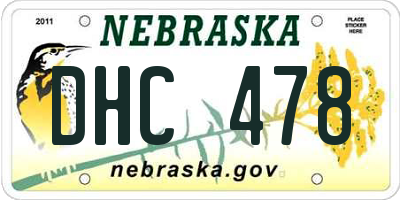 NE license plate DHC478