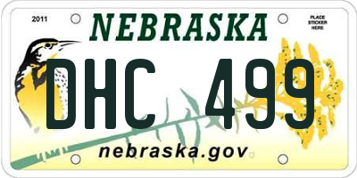 NE license plate DHC499