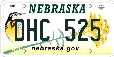 NE license plate DHC525