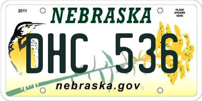 NE license plate DHC536