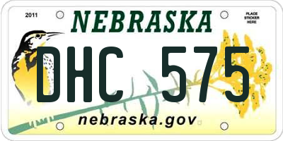 NE license plate DHC575