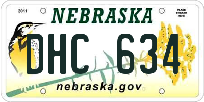 NE license plate DHC634