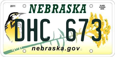NE license plate DHC673