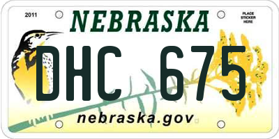 NE license plate DHC675