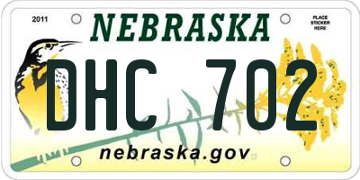 NE license plate DHC702