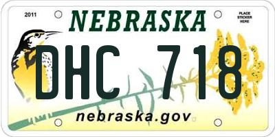 NE license plate DHC718