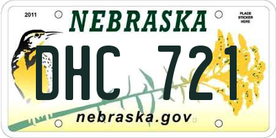 NE license plate DHC721