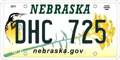 NE license plate DHC725