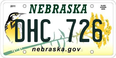 NE license plate DHC726