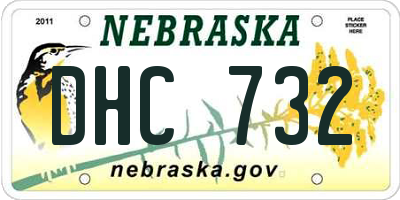 NE license plate DHC732