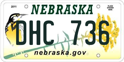 NE license plate DHC736