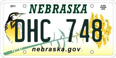NE license plate DHC748
