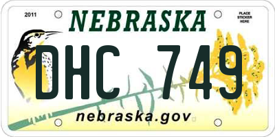 NE license plate DHC749