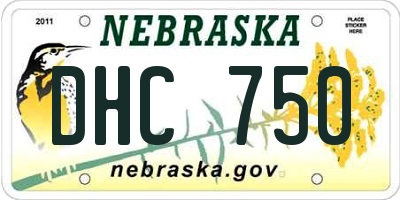 NE license plate DHC750