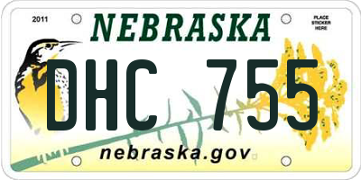 NE license plate DHC755