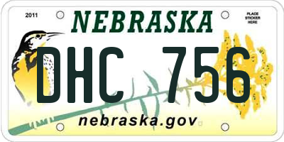 NE license plate DHC756